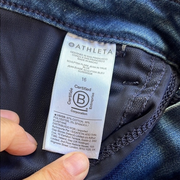 Athleta SculpTek Flare Cut Blue Jeans 16 - Picture 6 of 8